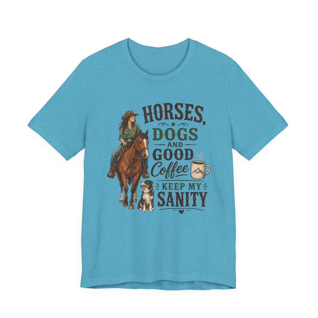 Horses Dogs & Good Coffee T-Shirt