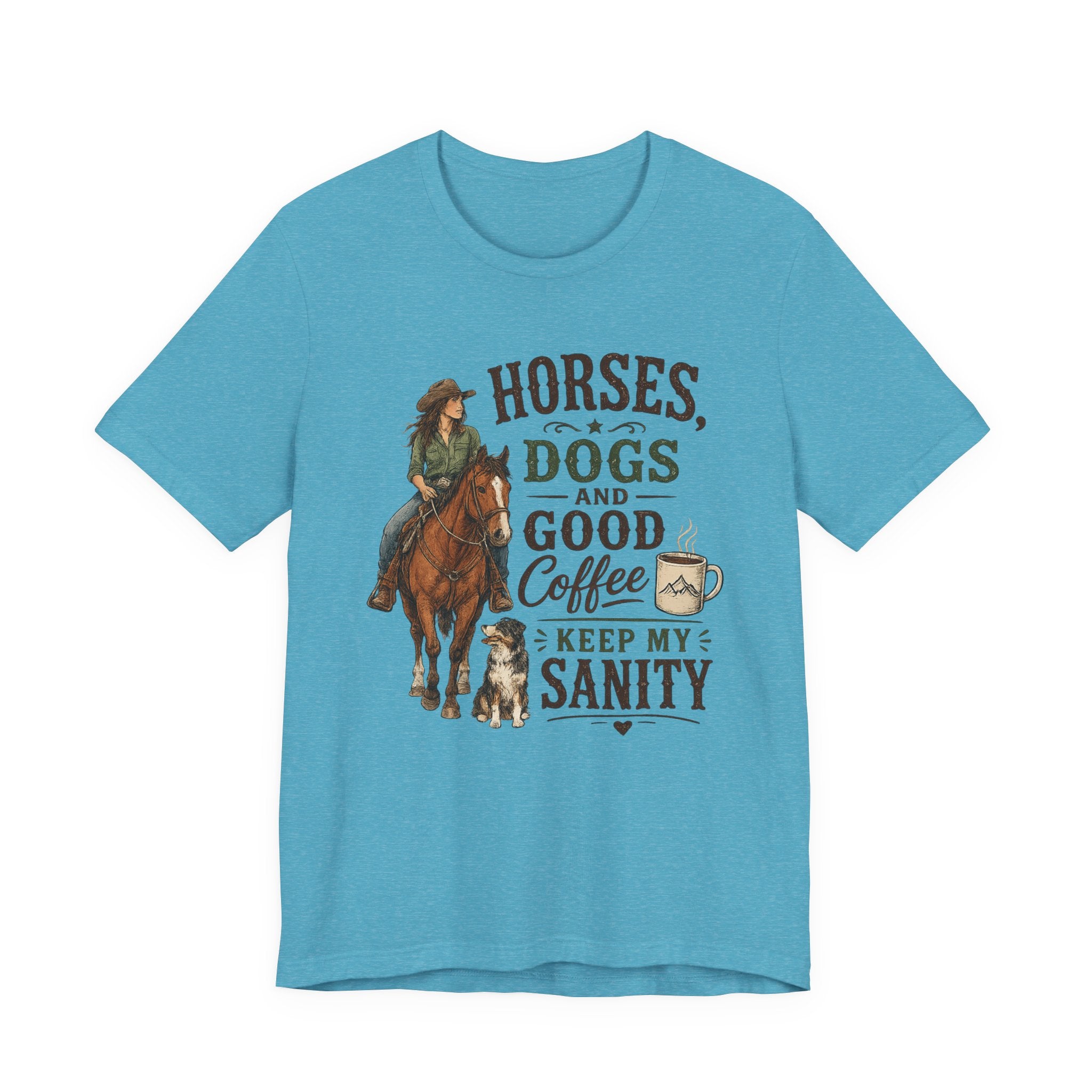 Horses Dogs & Good Coffee T-Shirt