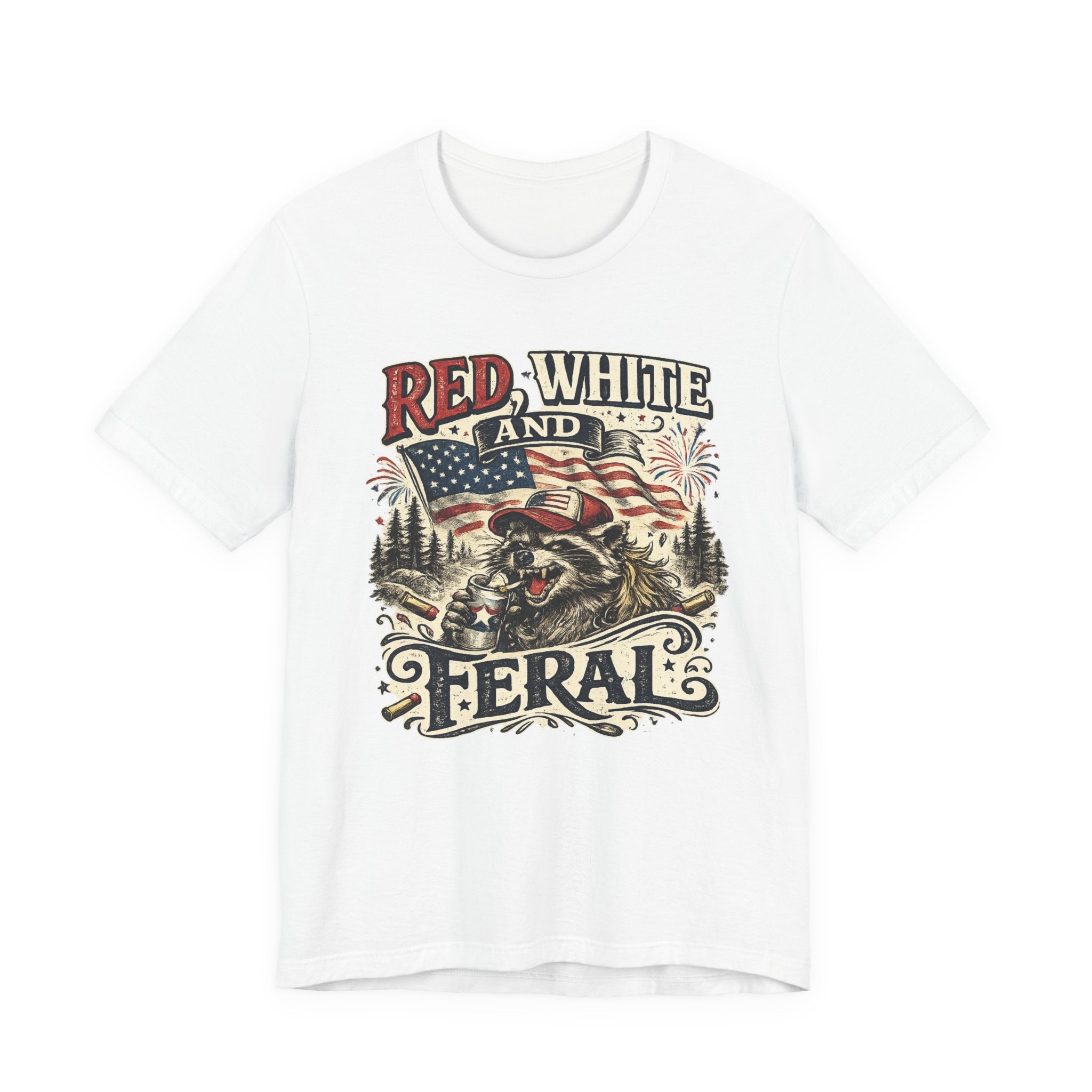 Red, White and Feral T-Shirt