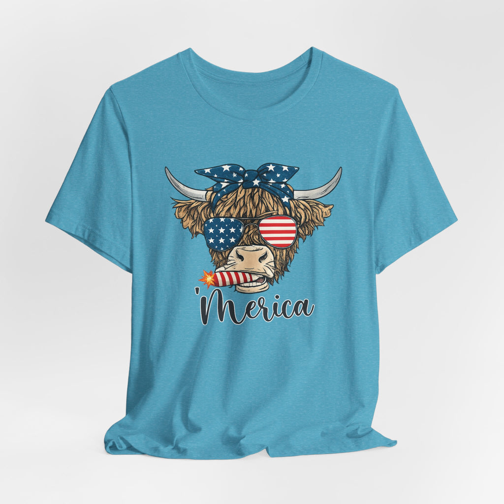 Merica Highland Cow T-Shirt