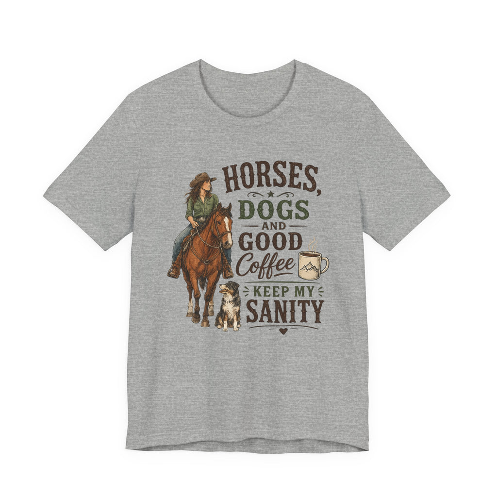 Horses Dogs & Good Coffee T-Shirt
