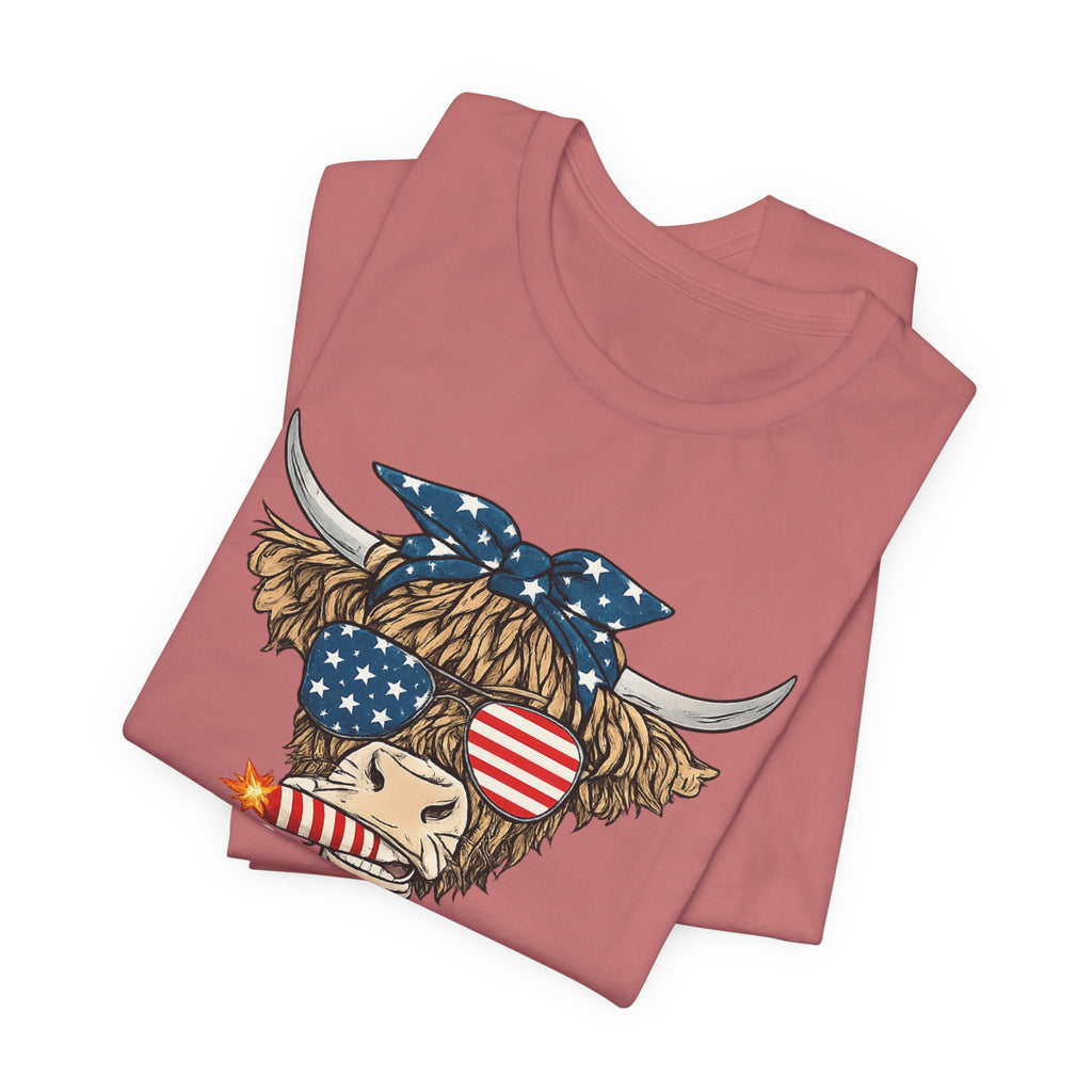 Merica Highland Cow T-Shirt