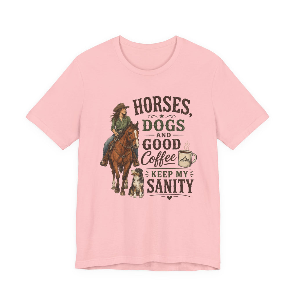 Horses Dogs & Good Coffee T-Shirt