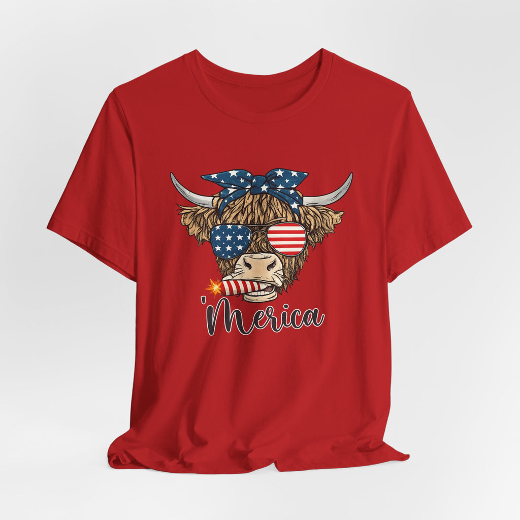 Merica Highland Cow T-Shirt
