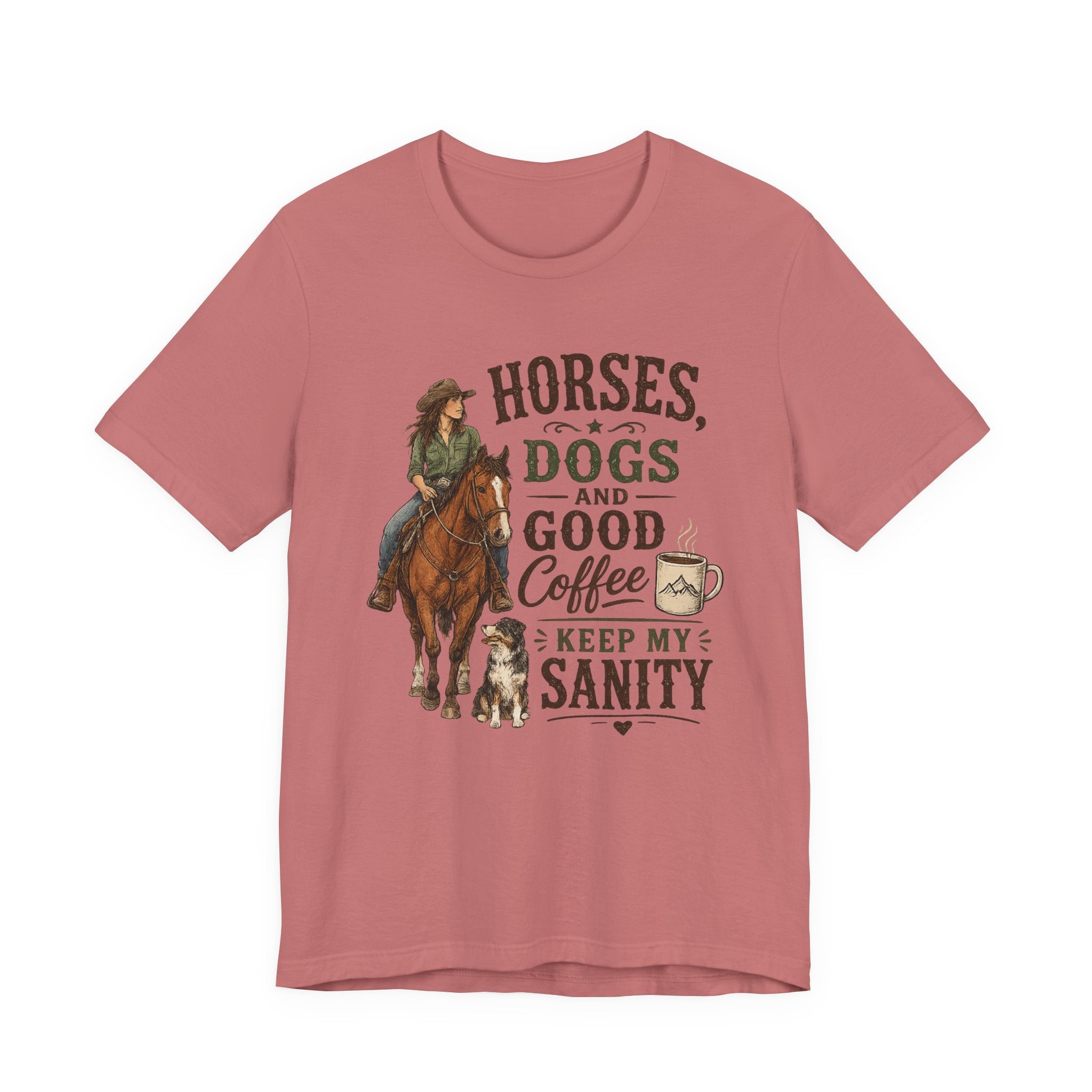 Horses Dogs & Good Coffee T-Shirt