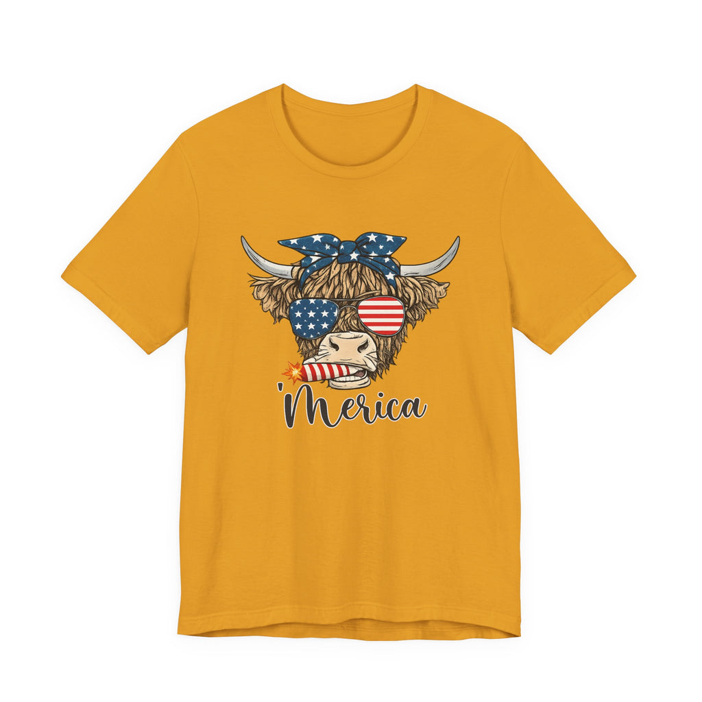 Merica Highland Cow T-Shirt