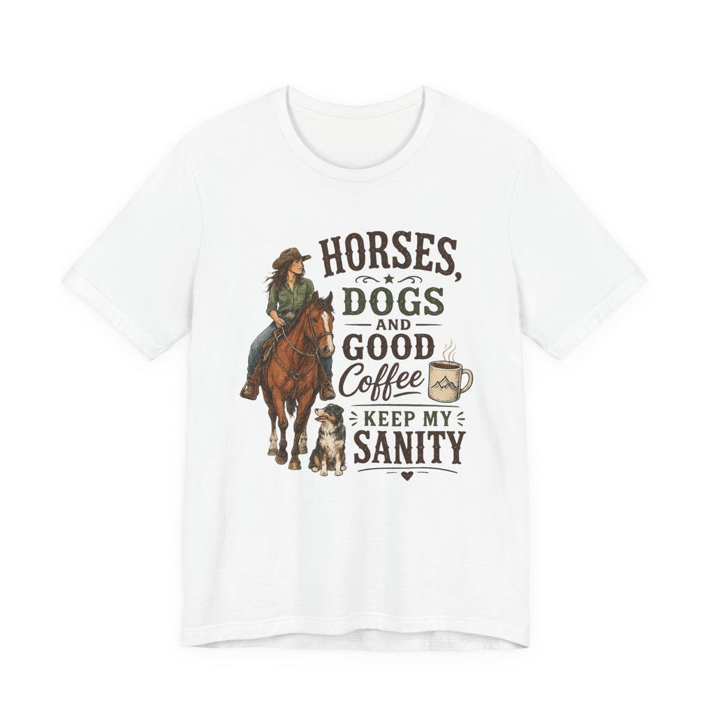 Horses Dogs & Good Coffee T-Shirt
